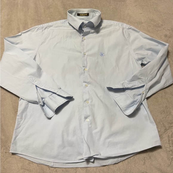 Roberto Cavalli Light Blue Casual Button Down Shirt